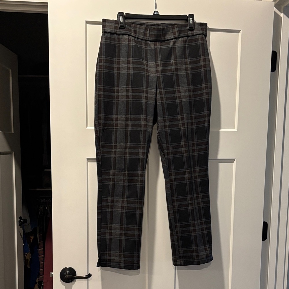 Christian Siriano Women's Plaid Ankle Pants - Black and Gray